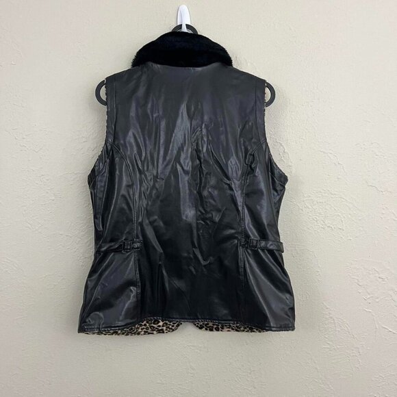 Leopard print faux leather y2k reversible vest - Picture 6 of 8